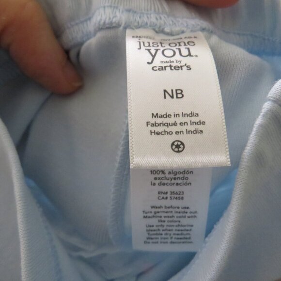 Baby Sheep Lamb Blue striped 2pc Footed Newborn EASY TO OPEN - Picture 10 of 12